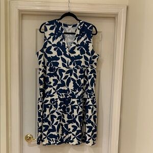 SHEIN Blue and Off-White Floral Pattern Dress XL 12